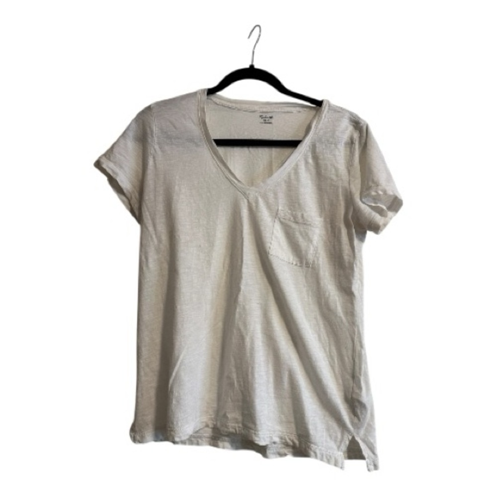 Casual White Madewell Whisper V-Neck Women's Tshirt